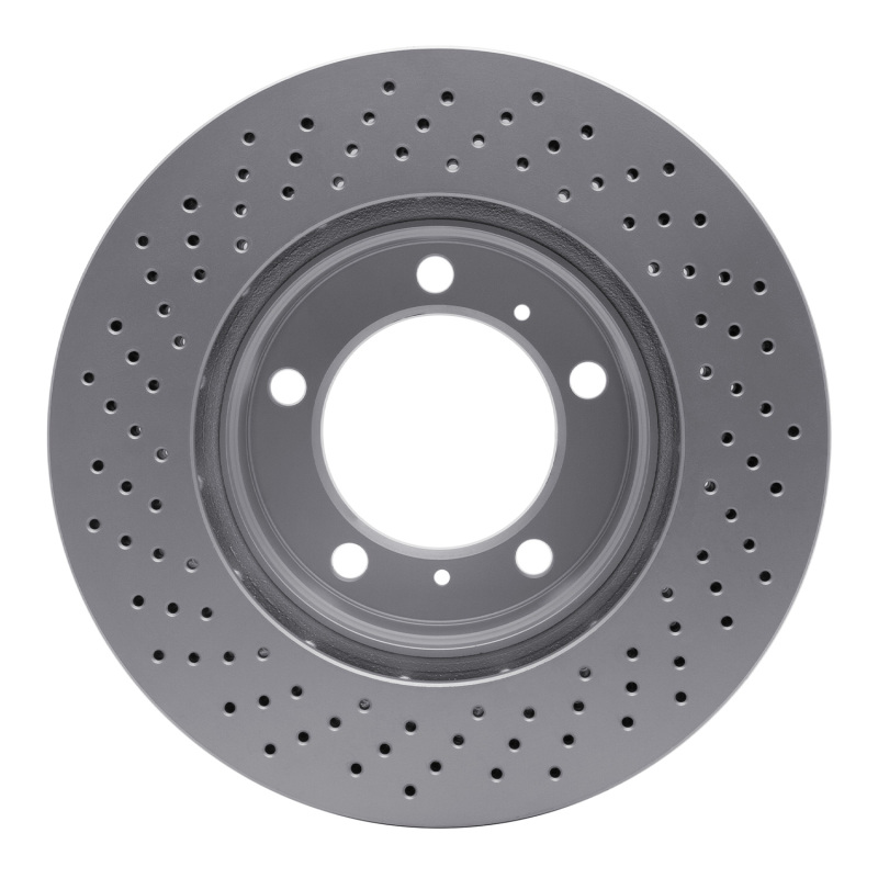 Porsche Cayman Brake Rotor (1) - Right Front - R1 Concepts - Drilled GeoSPEC Coated - `05-`08